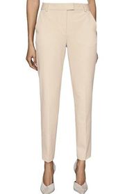 Reiss Joanne Slim Fit Tailored Trousers Cream Beige Dress Pants Ankle Size 0