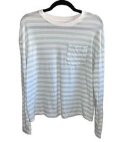 A New Day Mint Green & White Striped Long Sleeve Tee Shirt