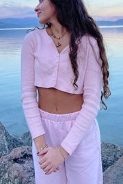 Pink Cardigan Button Up