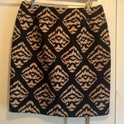 Talbots | Black & Brown Printed Pencil Skirt Size 12