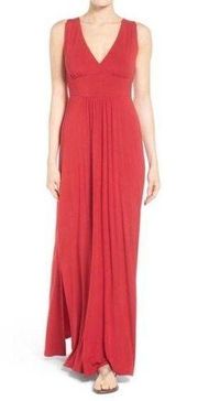 Caslon Red Maxi Dress Sleeveless Long Slit NWT S