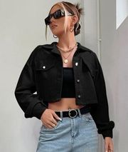 Black Cropped Corduroy Jacket