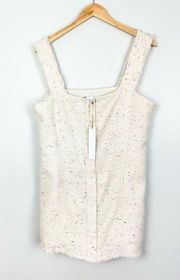 NWT  Mini Tweed Pencil Dress Ivory Multi Size Large