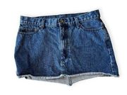 Free People Women's Denim Frayed Hem Mini Skirt Medium Wash Size 6 Pockets