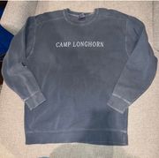 Comfort Colors Camp Longhorn Blue  Sweatshirt Size Medium