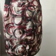 Simply Vera by Vera Wang Black Maroon White Wrap Skirt Size 4 Events Holiday