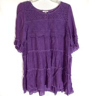 Jodifl Babydoll Ruffle Lace Top Size Medium