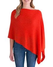 Red Cashmere Dress Topper Wrap Poncho