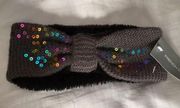 New French Connection Ultra Warm  Fur Head Wrap sequins