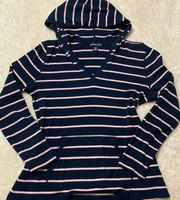 🌸(3/$20) pink and navy striped hoodie