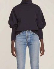 AGOLDE - Extended Rib Turtleneck Sweatshirt in Black