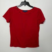 J.McLaughlin Vintage Red Silk Knit Short Sleeve Top