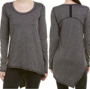 Splendid asymmetrical athletic workout long sleeves gray top Size Large