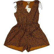 NWT Joie Keona Animal Print Romper - Copper - XS