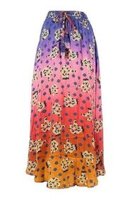 NWT Anthropologie Farm Vibrance Maxi in Digital Ombre Print A-line Skirt XS