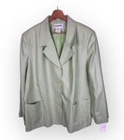 Bagatelle Womens size 22W VTG Linen Blazer Button Front Green Jacket New