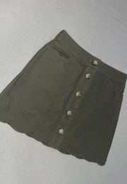 Green Button Skirt