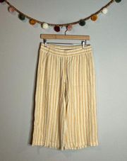 Anthropologie Cloth & Stone striped linen blend pull on crops