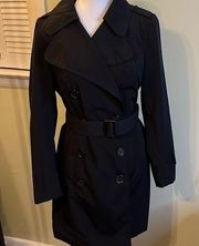 New York & Company black mid length trench button front jacket