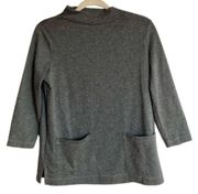 Rachel Zoe | Grey Herringbone Mock Neck Front Pocket Tunic | Size S