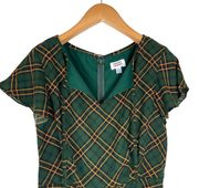 1940s Green Plaid Formosa Swing Dress L Large (10-12)