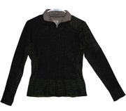 Womens Mountain Hardwear Black Green Long Sleeve Pullover Sweatshirt Jacket Sz S