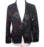 89th & Madison Floral One Button Blazer Large NWT