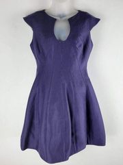 NEW Halston Heritage Sleeveless Silk Dress Purple Fit And Flare Size 4