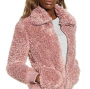 BB Dakota Teddy Bomber Jacket in Dusty Rose