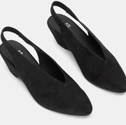 Gatwick Suede Slingback Black Size 8.5