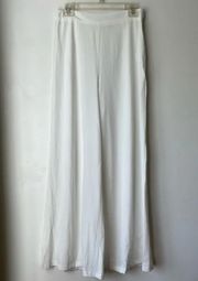 White Wide Leg High Waist Pants 8