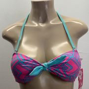 Hula Honey Padded With Side Wire Bikini Top New With Tags With Neck Strap