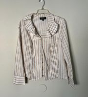 Size XL Vintage White & Gold Button-Up