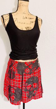 Plaid Skull Skirt