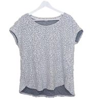 Jane & Delancey Cheetah Knit Top Womens Size‎ L Animal Print Dolman Gray