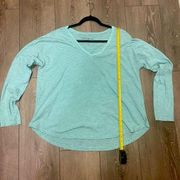 Eddie Bauer striped teal long sleeve XL casual T-shirt material top comfy wear