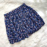 Forever 21 Blue Floral Flowy Skirt