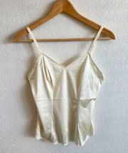 VANITY Fair Vintage 80s Cream Light Beige Lace Camisole Top Womens 34 Small