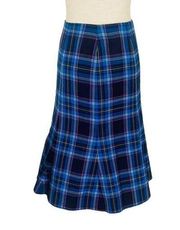 NWT Jones New York Plaid Wool USA Skirt Blue Black Red Yellow 2 Petite JL23