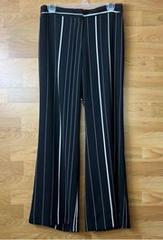 WORTHINGTON Size 4s Black & White Striped Wide Legged Pants