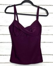 Athleta Twister Swimsuit Tankini Top Purple Size 34 D/DD