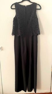 Trina Turk Niland Monarch black Lace Jumpsuit size 4 pre owned