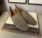 Taupe Suede Loafer Flats Slip On Shoes Womens 7.5