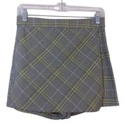 Garage Yellow Blue Plaid Skirt Skort Size M