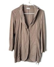 BRUNELLO CUCINELLI Brown Button Wrap Cardigan Sz S