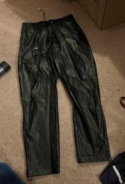 Bar III black faux leather pants M