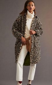 Pilcro Leopard Sherpa Duster Jacket