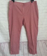 Doncaster red and white gingham check ankle crop pants Size 14