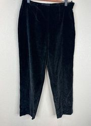 Piazza Sempione Womens Audrey Crop Pants Size IT 42 Black Velvet Stretch Tapered