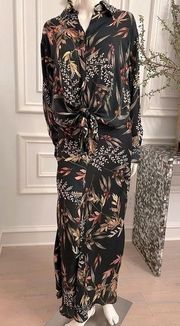 Elan Moody Floral Maxi Shirt Dress in Excellent Condirion